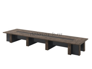 T-107 Стол переговоров на 14 человек. Под заказ, без центральной вставки (Дуб Бунратти) рис1