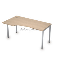2М.121 Стол криволинейный прав. (1600-900-750) New дуб_алюминий матовый рис2