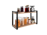 Полка Home-2 Вяз натуральный_Черный муар рис1