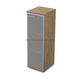 9НПД.017.6 Пенал средний со стеклом в раме правый (400*450*1245) задняя стенка ЛДСП рис1