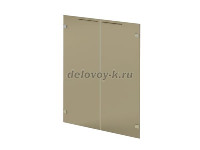 Двери низкие стеклянные 418 мм, 2 шт. Стекло сатинат, цвет бронза рис1