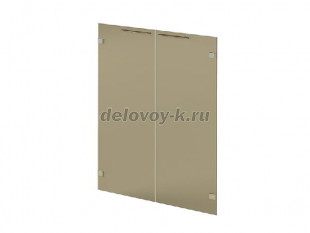 N-016 Двери низкие стеклянные 418 мм, 2 шт. N-016 (стекло сатинат, цвет бронза) рис1