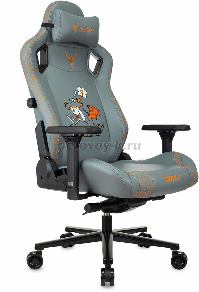 Кресло игровое KNIGHT CRAFT DRAGON экокожа крестовина металл фото
