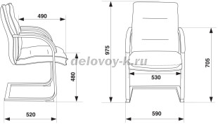 Конференц-кресло Бюрократ T-9927SL-LOW-V кожа рис2
