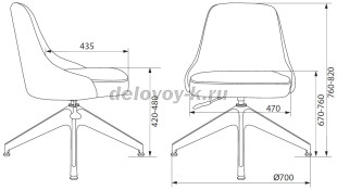 Кресло Бюрократ CH-340GLZ крестовина 4-лучевая пластик серый рис4