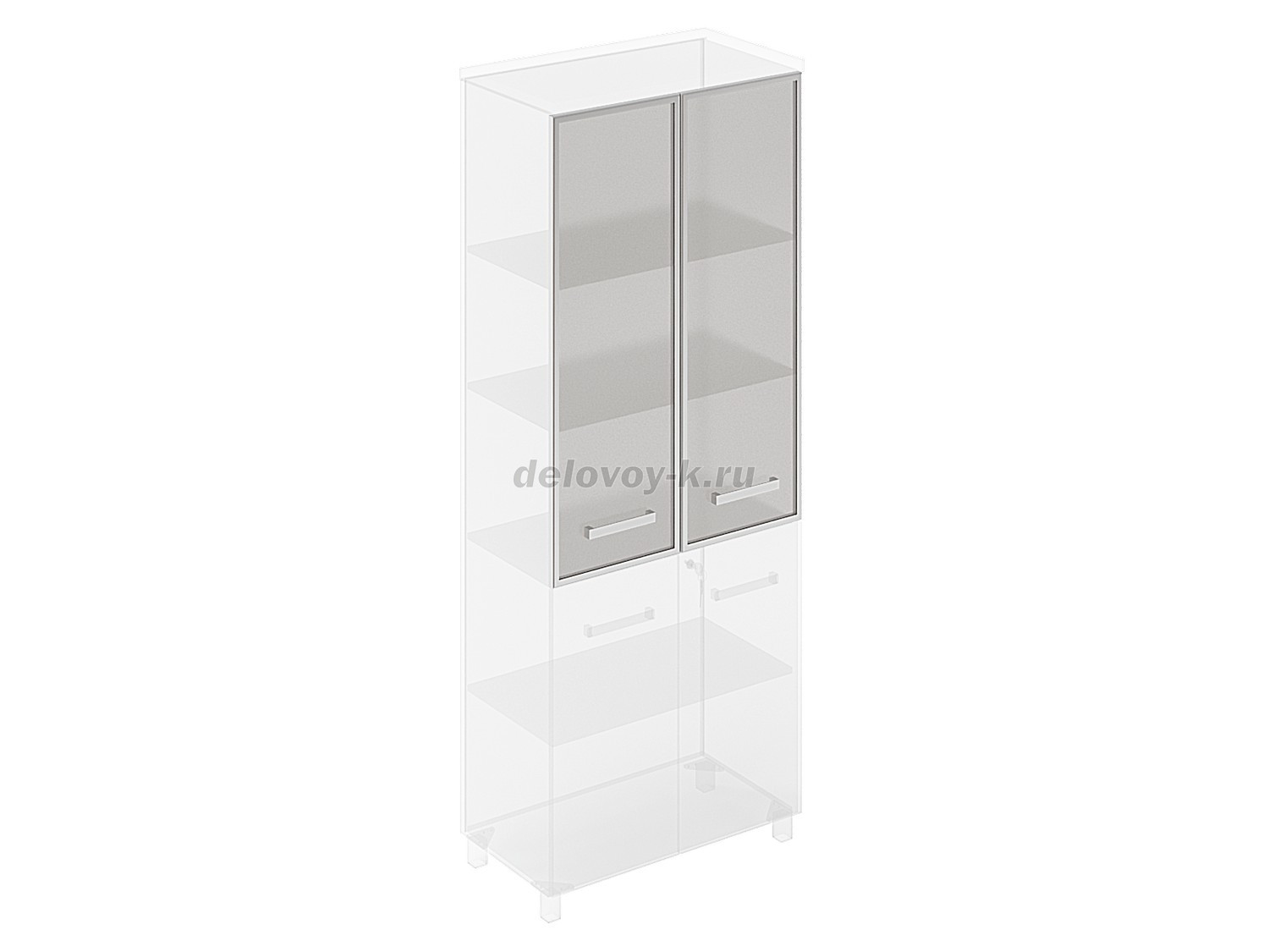 Двери шкафа стеклянные в профиле средние 3019 комплект 2 шт. 400х18х1200 фото 1