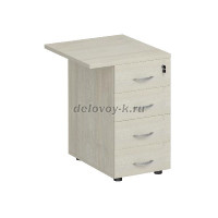 К.307 Брифинг-приставка с тумбой 4-ящичной с замком 570-750-600_Орех французский рис1