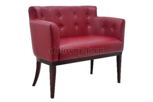 Диван 2-местный с пуговицами и пиковкой с подлокотниками Леонардо C-05/5 рис1