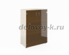 Шкаф широкий средний со стеклом (без топа) ФР-5.0+51.0_2+8.3_2 Дуб молочный