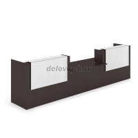 1КРС-КЛ.009.1 Комплект Ресепшн с фартуком HPL 4232-901-1149 с подсветкой_Венге_Белый глянец_1 рис2