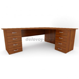 Стол письменный угловой 2-тумбовый правый ДУ-1.18 1600*2000*750 рис1