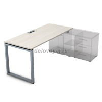 СП-О.996 Стол рабочий прямолинейный, для крепления на тумбу (2000-900-750) ivory_алюминий матовый рис3