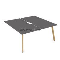 10БДКВ.289 Стол системы БЕНЧ, сдвоенный, на 2 рабочих места - конечный (1400-1635-750) graphit_iron wood рис2