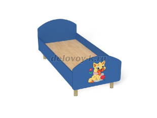 Кровать ЛДСП на металлических ножках с рисунком, 1400*600 (КР-002-Р) рис1