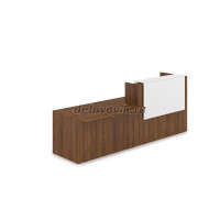 1КРС-ДС.007 Комплект Ресепшн с фартуком ЛДСП 2832-901-1161 без подсветки_Шамони темный_Белый рис1