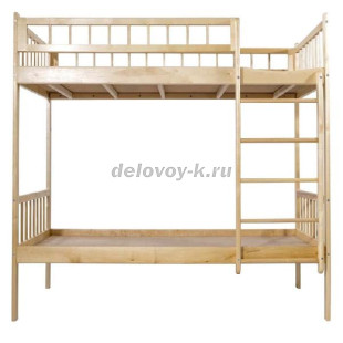 Кровать детская двухъярусная «Соня» (массив, лак) настил  фанера 4 мм рис1