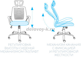 AL 777 Кресло руководителя, ткань/сетка рис2