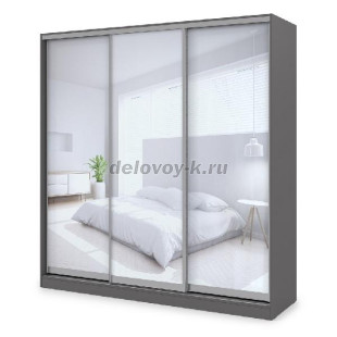 ШКЗЗЗ.24.7 Шкаф-купе 3-дверный Comfort (2398*600*2201) 3 зеркальные двери (Graphit) рис1