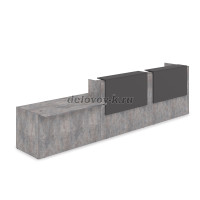 1КРС-ДС.008.1 Комплект Ресепшн с фартуком ЛДСП 4232-901-1161 с подсветкой_Basalt_Graphit рис2