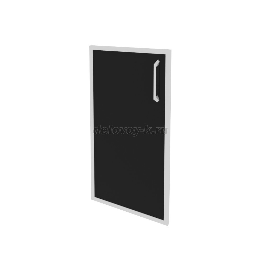 Фасад стекло в раме низкий левый (лакобель, черный) 396*20*766 O.SR-3(L) black фото 1