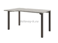 Стол на металлокаркасе эргономичный левый, на 1 чел. Опоры - труба 50*50. Траверсы заглублены на 196 рис1