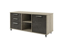 Тумба греденция 3 ящика, ниша и дверь, подкатная рис1