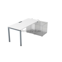 СПН-П.985 Стол рабочий прямолинейный для крепления на тумбу, начальный (1800-800-750) белый премиум_алюминий матовый рис4