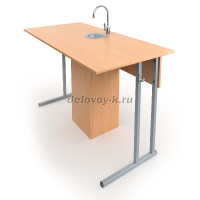 Стол ученический лабораторный с бортиками и сантехникой СтУЛб-Х Яр рис1