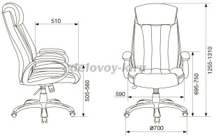 Кресло руководителя Бюрократ T-9922N экокожа крестовина пластик рис2