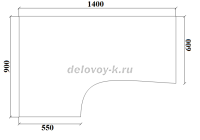 Стол письменный угловой левый ДУ-1.14лев (1400х900_600х750) рис2