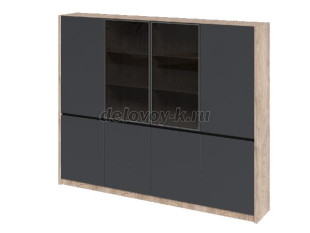 Шкафная группа EN.SH-3 (2464х400х2000) EN.SH-602 (2 шт.)+EN.SH-603 (2 шт.)+EN.BK-604+EN.GL.C-2400.BL рис1