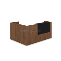 1КР-КЛ.102.1 Комплект Ресепшн с фартуком HPL 2344-1765-1149 с подсветкой_Шамони темный_Черный матовый_1 рис2