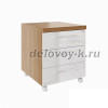 Тумба выкатная с замком|дуб сантана-белый
