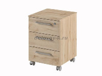 Тумба подкатная. 3 ящика, направляющие скрытого монтажа с доводчиком. Замок на первый ящик. Задняя с рис1