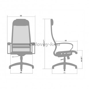 Кресло руководителя эргономичное МЕТТА-11/подл.131/осн.002 рис2