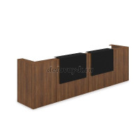 1КР-КЛ.202.1 Комплект Ресепшн с фартуком HPL 3854-749-1149 с подсветкой_Шамони темный_Черный матовый рис1