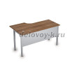 2МК.145 Стол криволинейный прав. (1400*800*750)|шамони темный/алюминий матовый