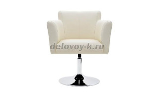 Кресло с подлокотниками Хилтон С-09/1 на хромированной опоре "блин" рис1