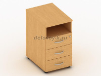Тумба приставная с нишей и замком верхнего ящика 390х600х750 орех рис1
