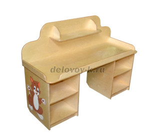 Стол дидактический, ЛДСП, бук бавария + желтый (кромка желтая) рис1